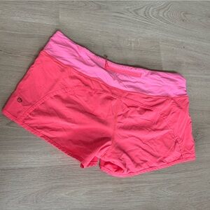 Lululemon Run Times Short Inseam 4” Size 10 *4-way Stretch Pink Lemonade
